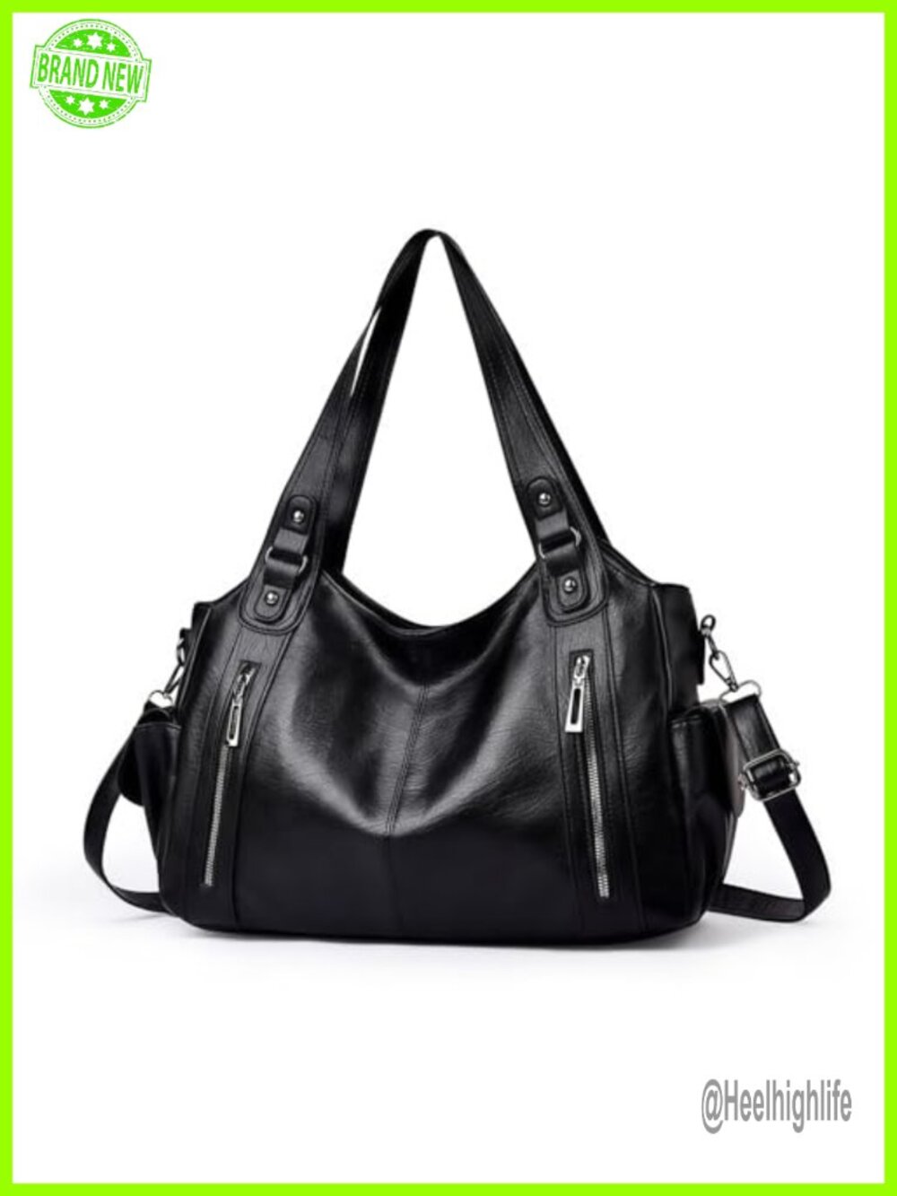 PU Leather Hobo Shoulder Bag Large Tote Crossbody Purse